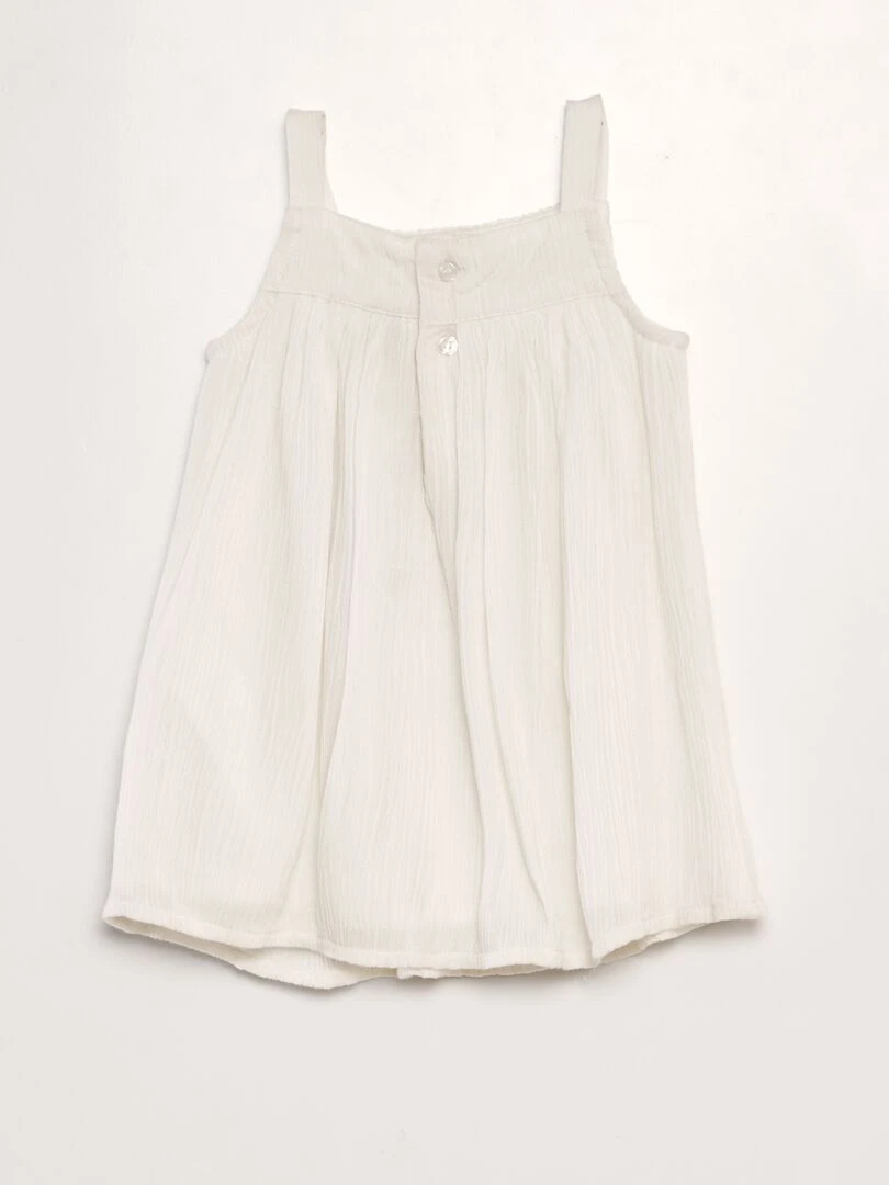 Robe évasée avec broderie   blanc