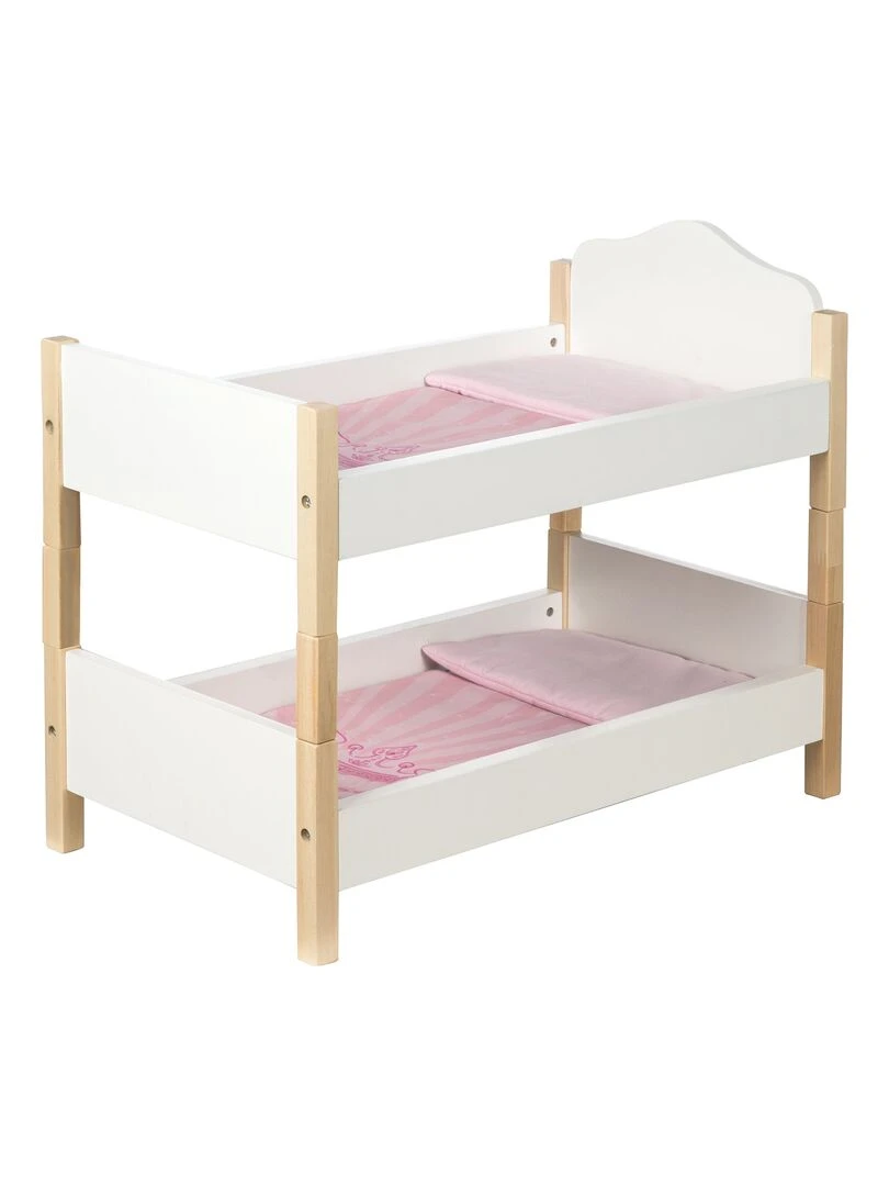 ROBA Lit Superposé pour Poupée Jumelle en Bois "Scarlett"   Séparable en 2 Lits   Blanc/Naturel   N/A