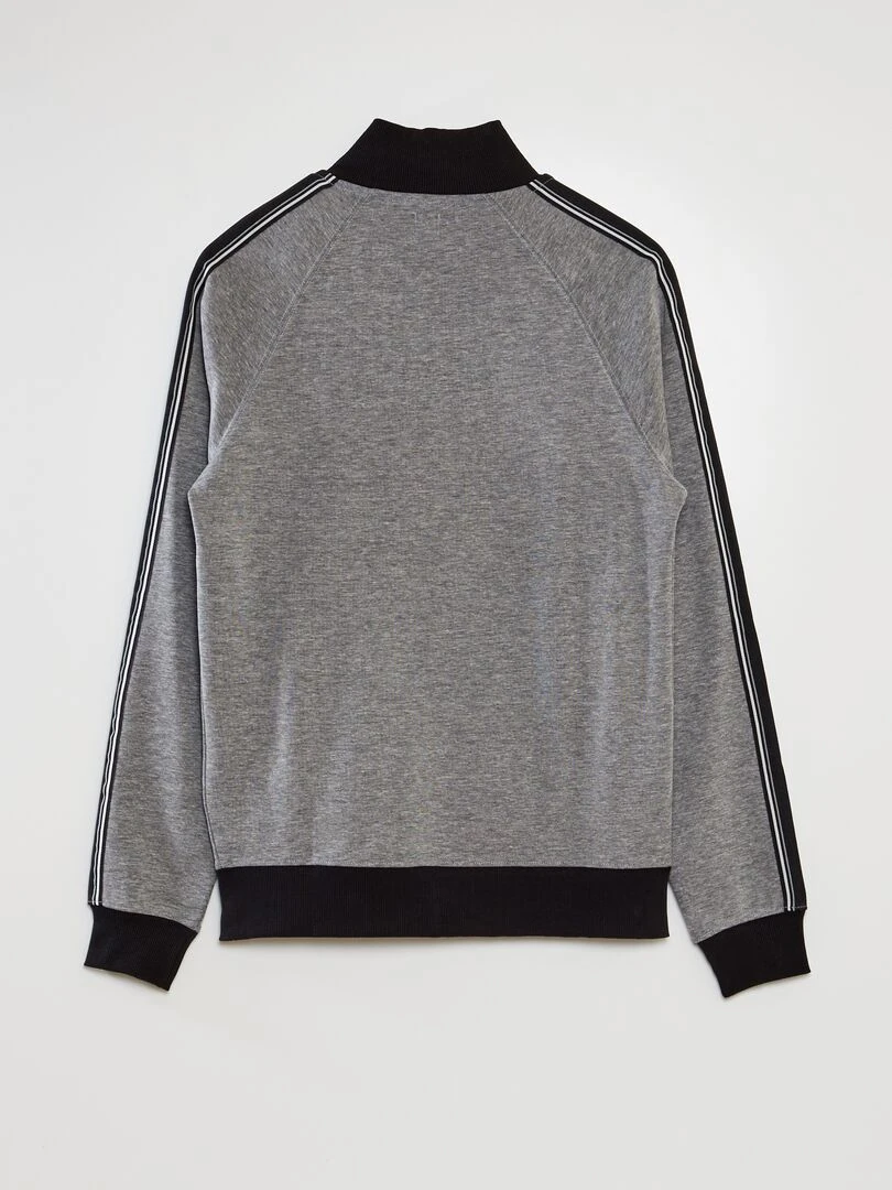 Sweat en interlock avec biais contrasté Gris