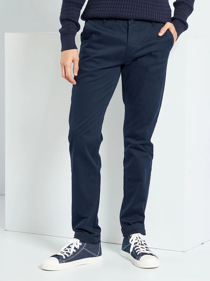 Chino slim   L34   bleu marine