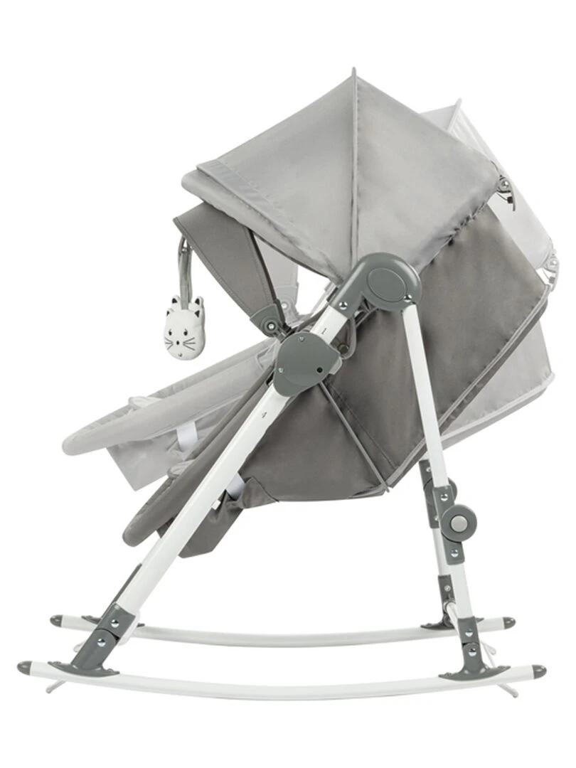 Bebe Confort Transat 3 en 1 bébé Calys  Balancelle  berceau  de 0 jusqu'à 9 mois (9kg)  Grey Mist   Argent