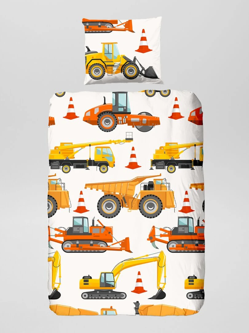 Parure de lit 'travaux'   1 personne   Orange