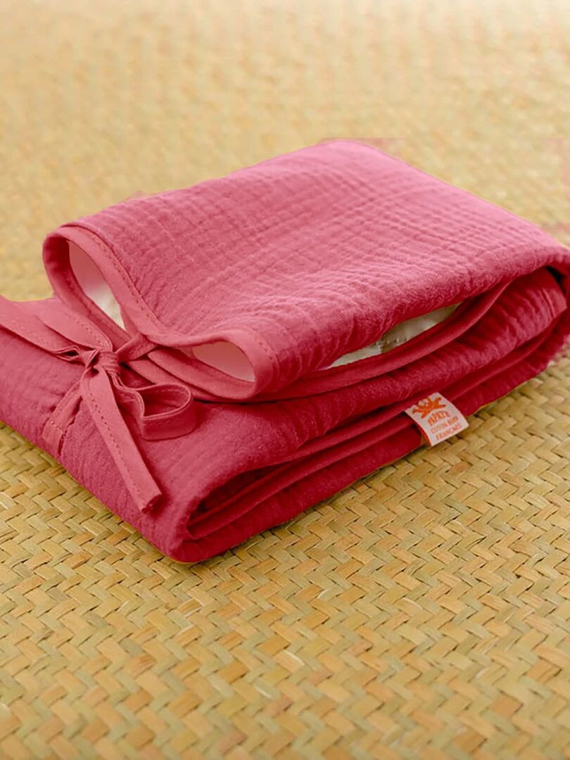 Tapis à Langer Nomade Lubiana en Coton Bio Fraise   Rouge