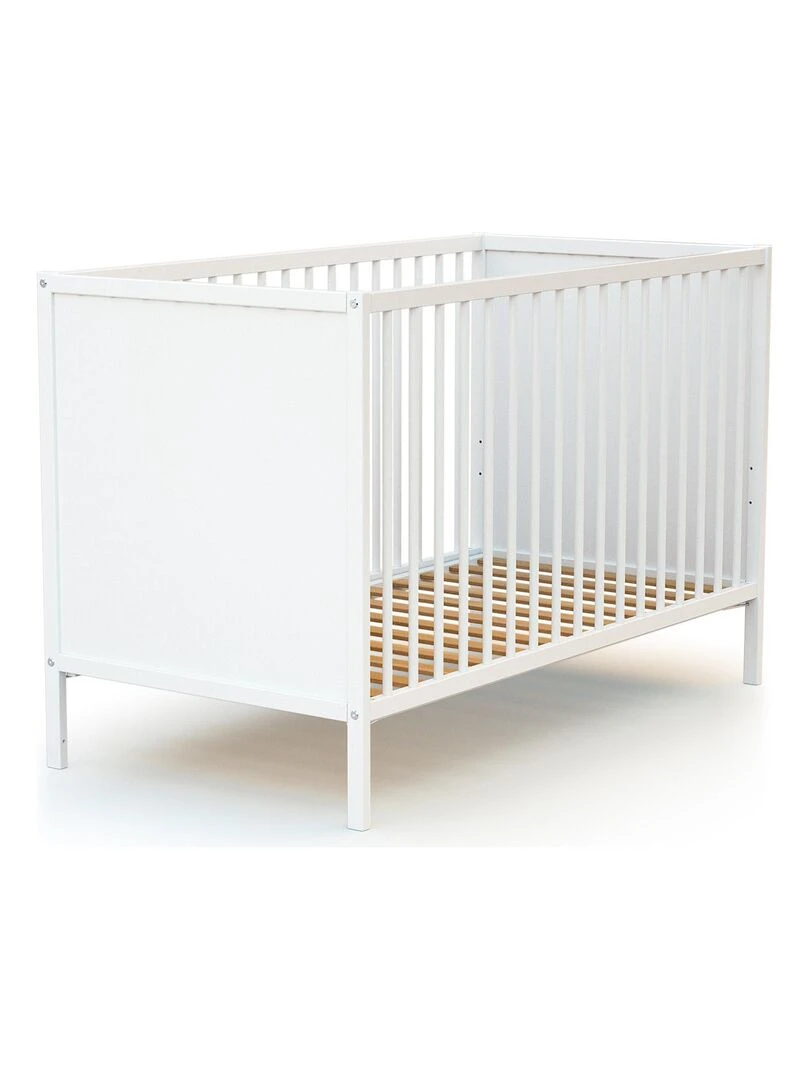 WEBABY   Chambre bébé lit et commode à langer Panda en bois   Blanc