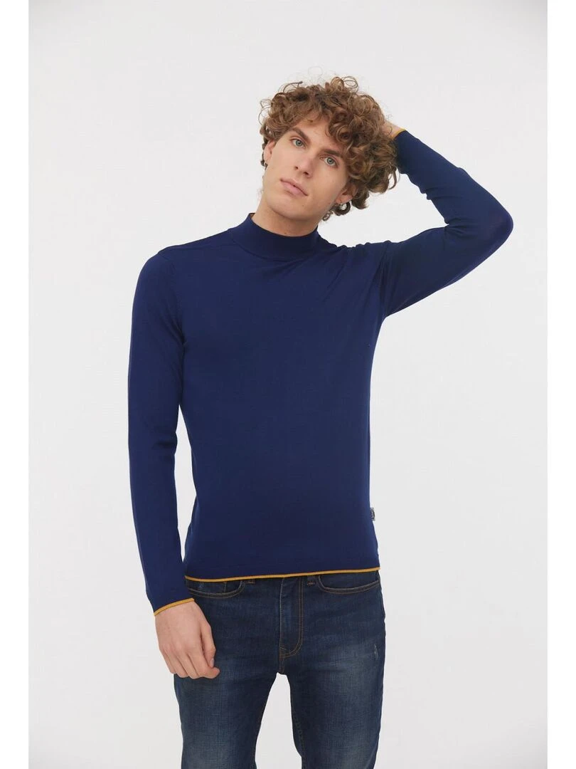 Lee Cooper Pull manches longues viscose slim COLEO Bleu marine