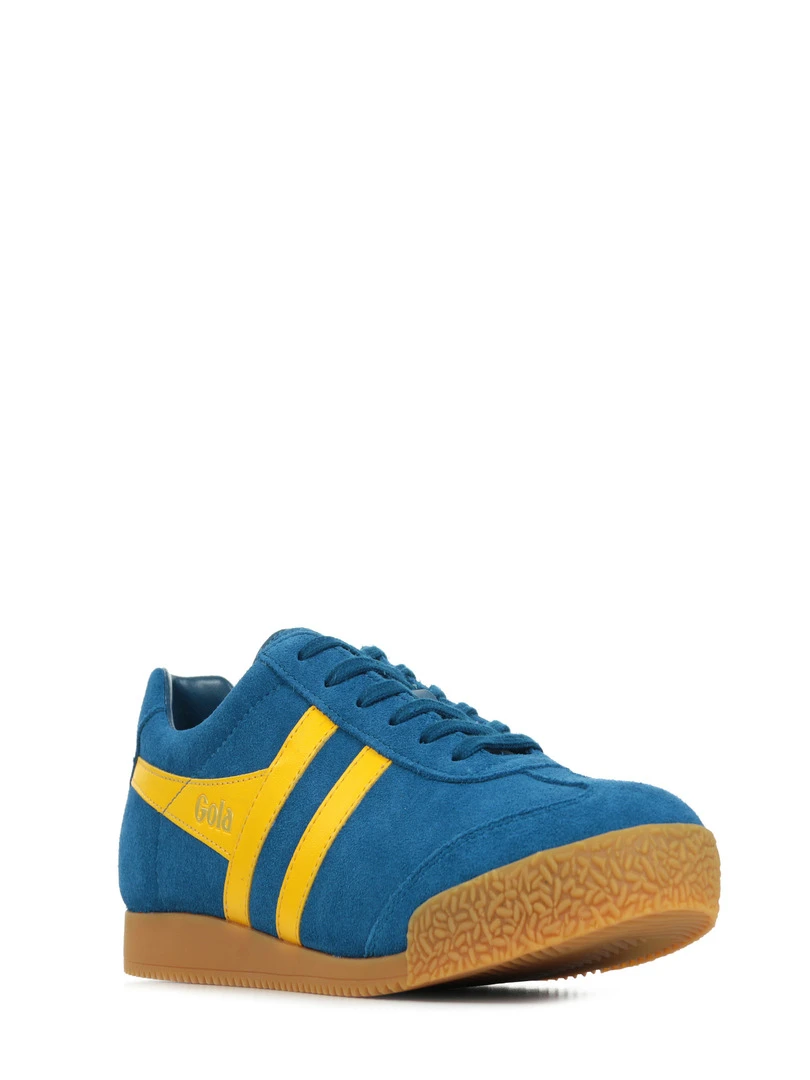 Baskets Gola Harrier Suede Bleu Jaune