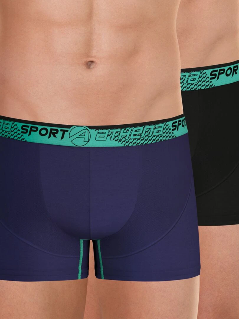Lot de 2 boxers homme Running Bleu pétrole