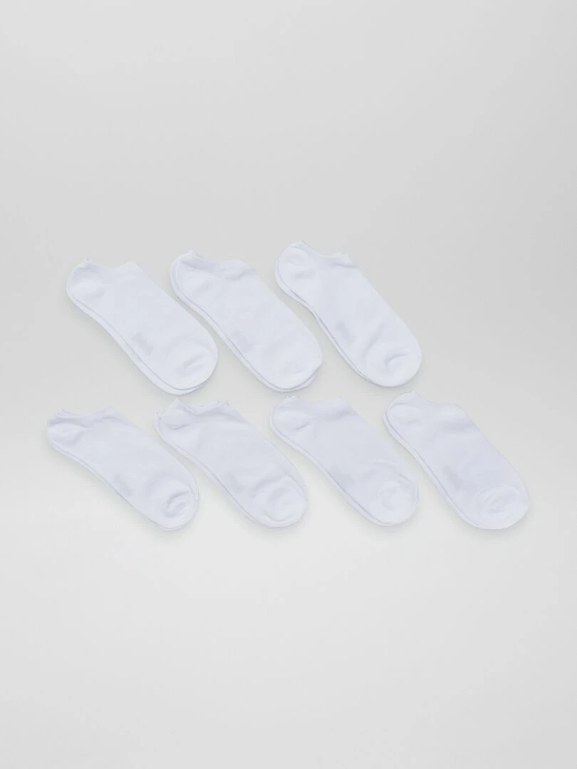Lot de 4 paires de chaussettes invisibles Blanc
