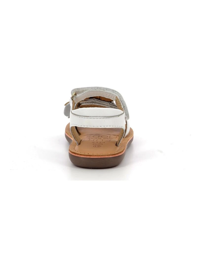 Sandales Cuir Cloknot   Blanc