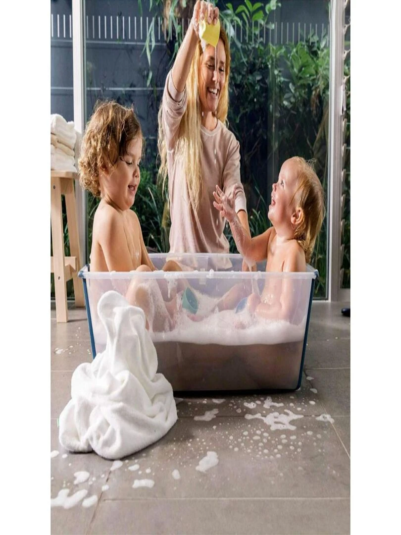 Baignoire pliante Flexi Bath® XL grande taille transparent bleu (Transparent Blue) Bleu