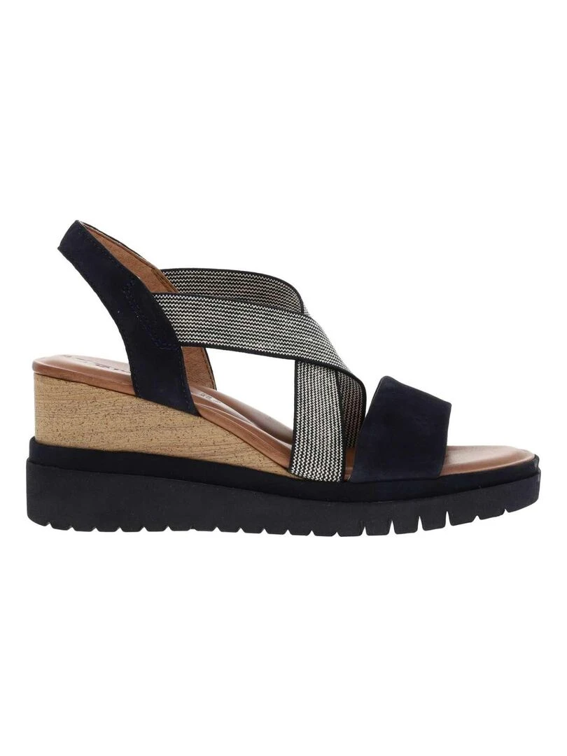 TAMARIS   Nu pieds talon compensé haut   Bleu marine