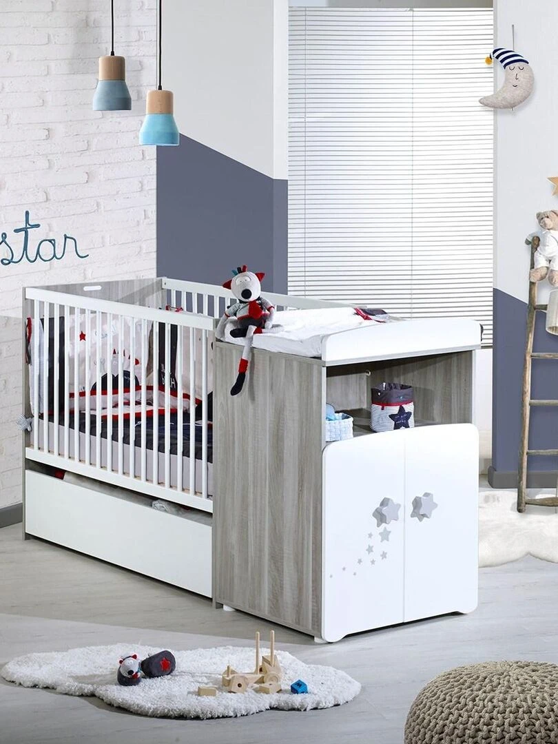 Tiroir pour lit évolutif 14x112x59cm en bois blanc   BABYPRICE   Blanc