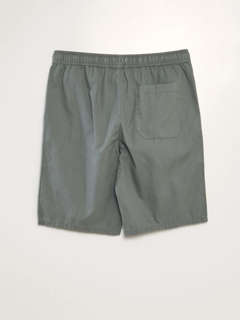 Bermuda chino avec taille élastiquée Kaki