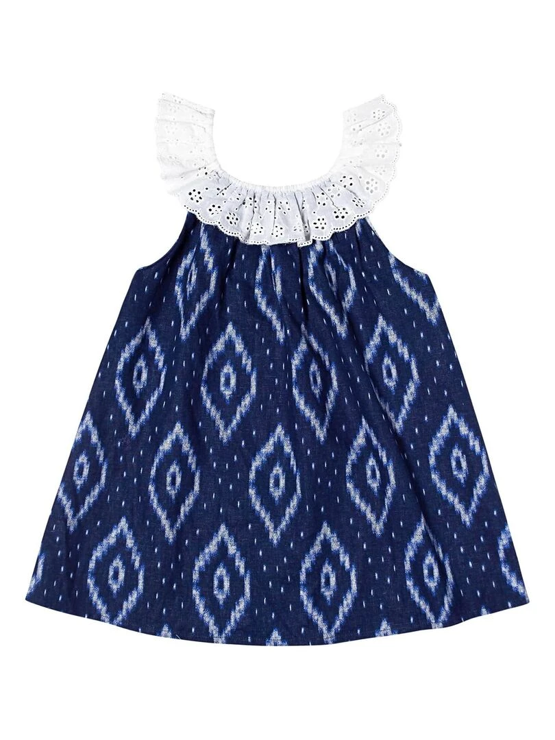 Blouse Tie and Dye Été Fille     col 2 en 1  AURORE   'LA FAUTE A VOLTAIRE'   Bleu marine