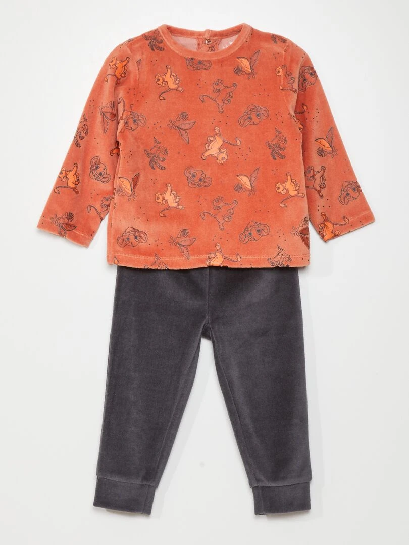 Ensemble de pyjama en velours 'Disney' 2 pièces Orange/gris