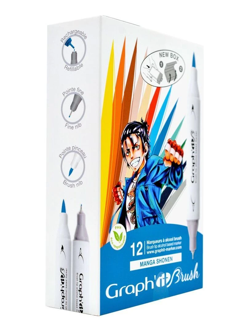 Set 12 marqueurs Graph'It Brush & Extra Fine     N/A