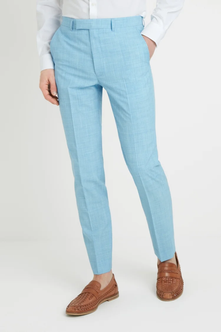 French Connection Slim Fit Light Blue Trousers Buy Online at Moss