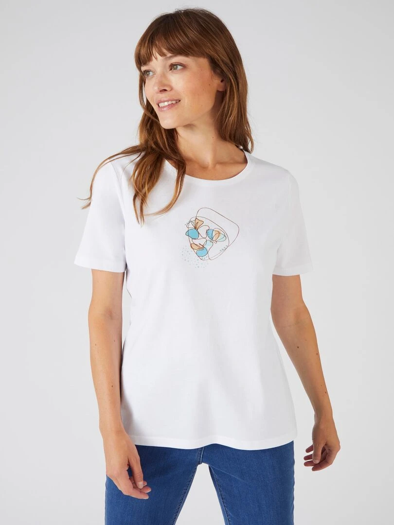 Tee shirt pur coton   Damart   Blanc