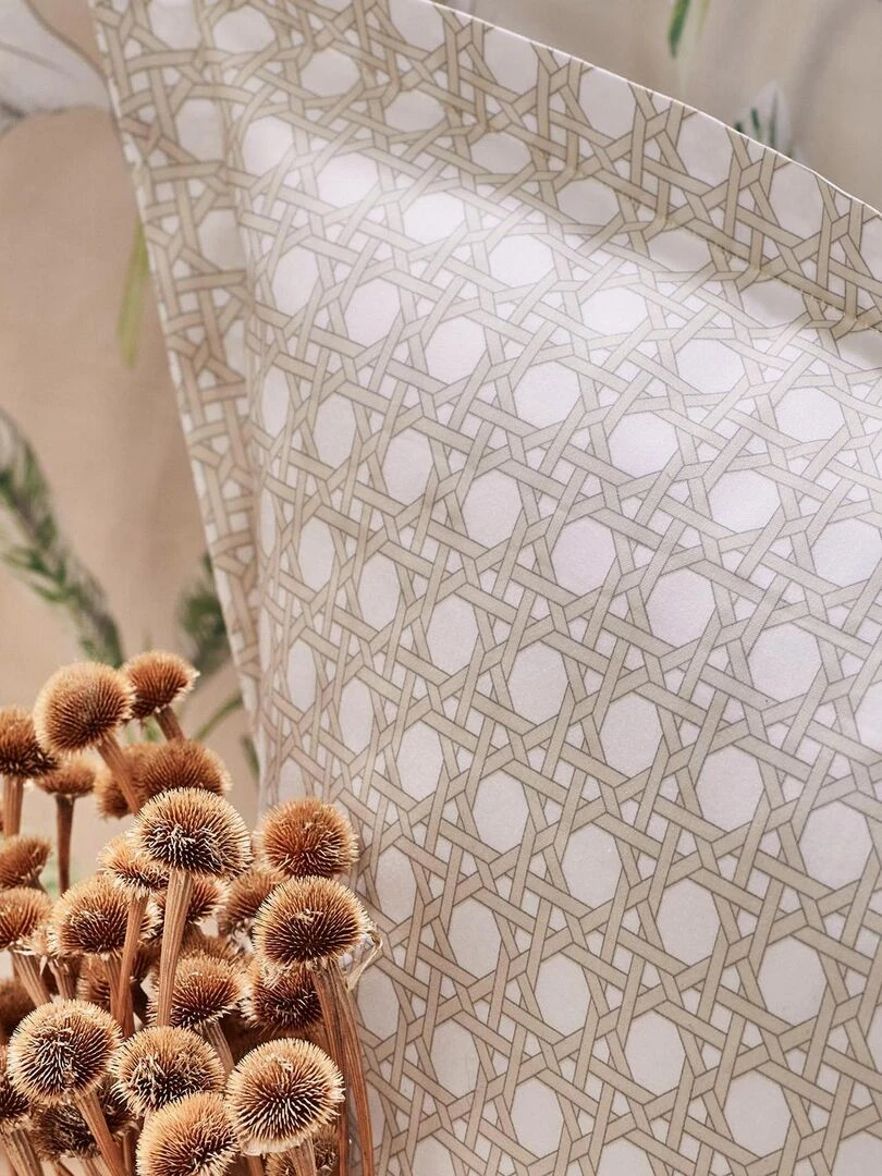 Taie d'oreiller en satin cannage   Beige