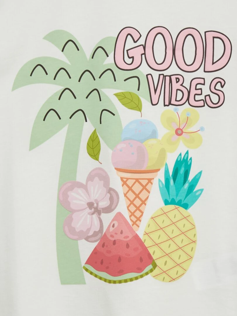 T shirt imprimé 'fruits' BLANC