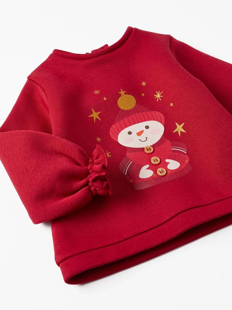 Pull avec intérieur gratté noel 'Zippy'   Rouge