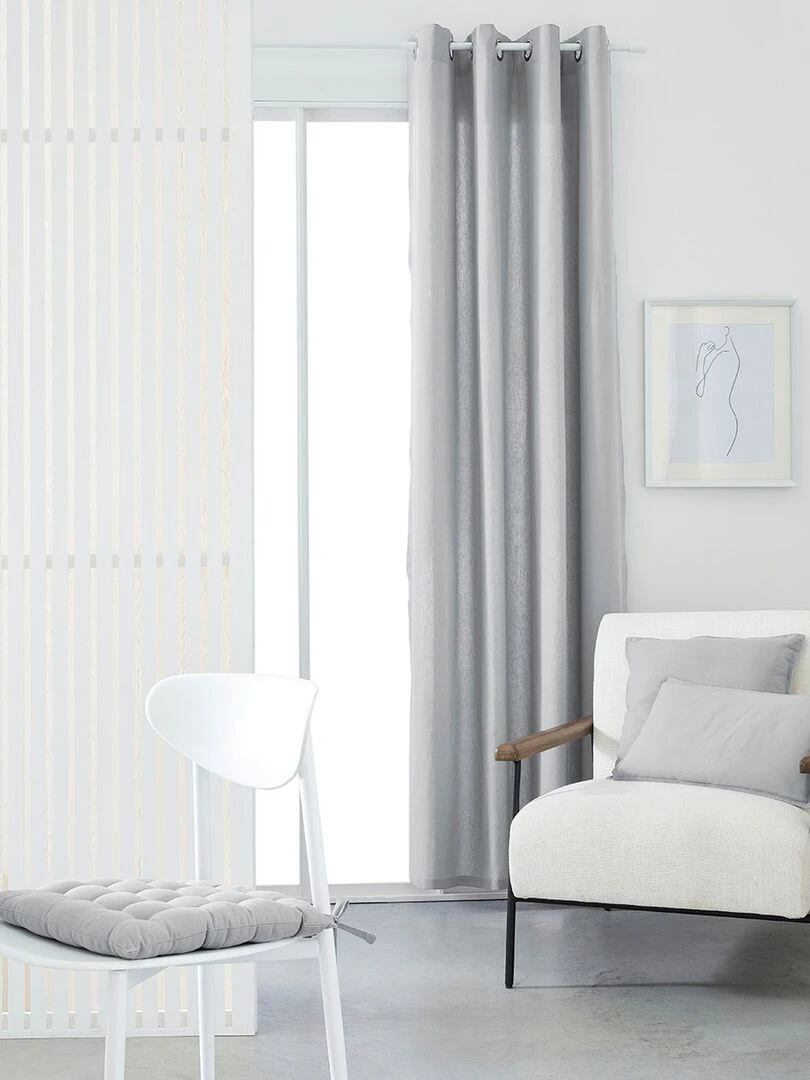 Rideau oeillets 'ESSENTIAL PANAMA' 'TODAY'   Gris