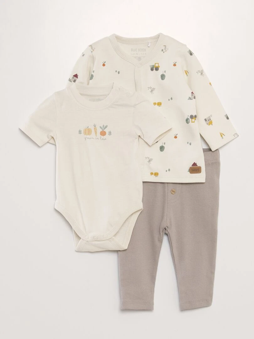 Ensemble body gilet et legging 3 pièces Beige