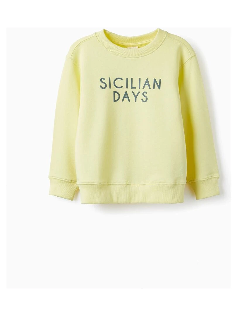 Pull en coton pour garçon 'Sicilian Days' SICILIAN DAYS Jaune clair