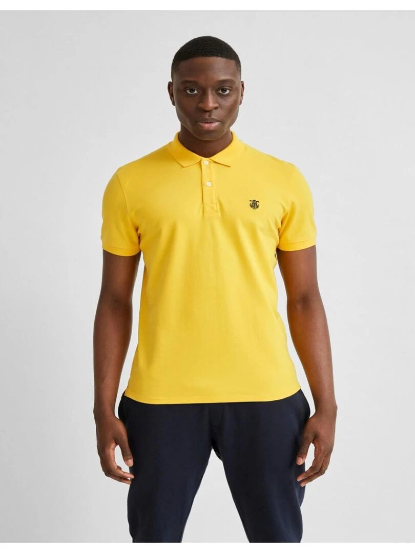 Polo manches courtes Selected Jaune