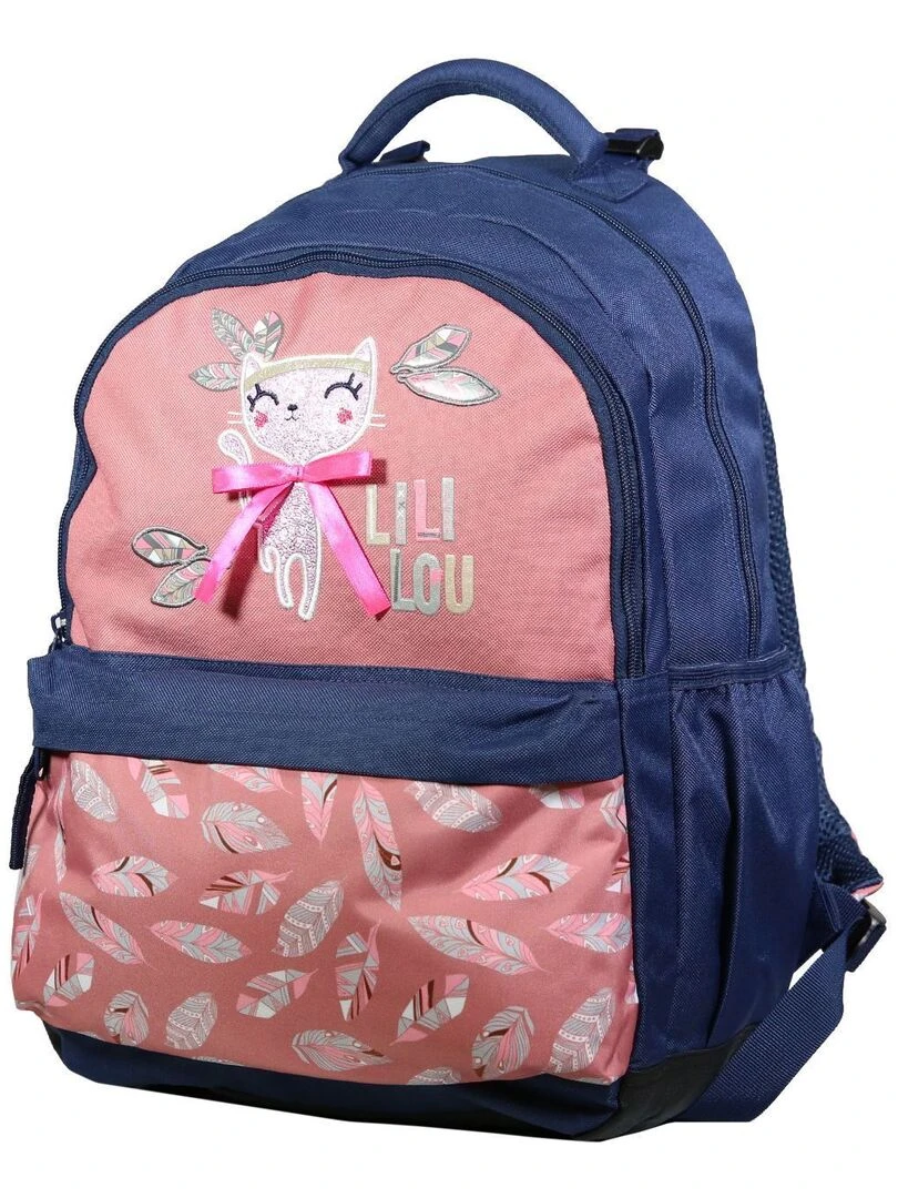 BAGTROTTER Sac à dos 2 compartiments Lili Lou Chat x Phileas Rose Système Smart Comfort Rose