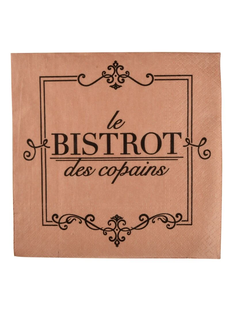 Lot de 20 serviettes en papier Bistrot parisien Marron