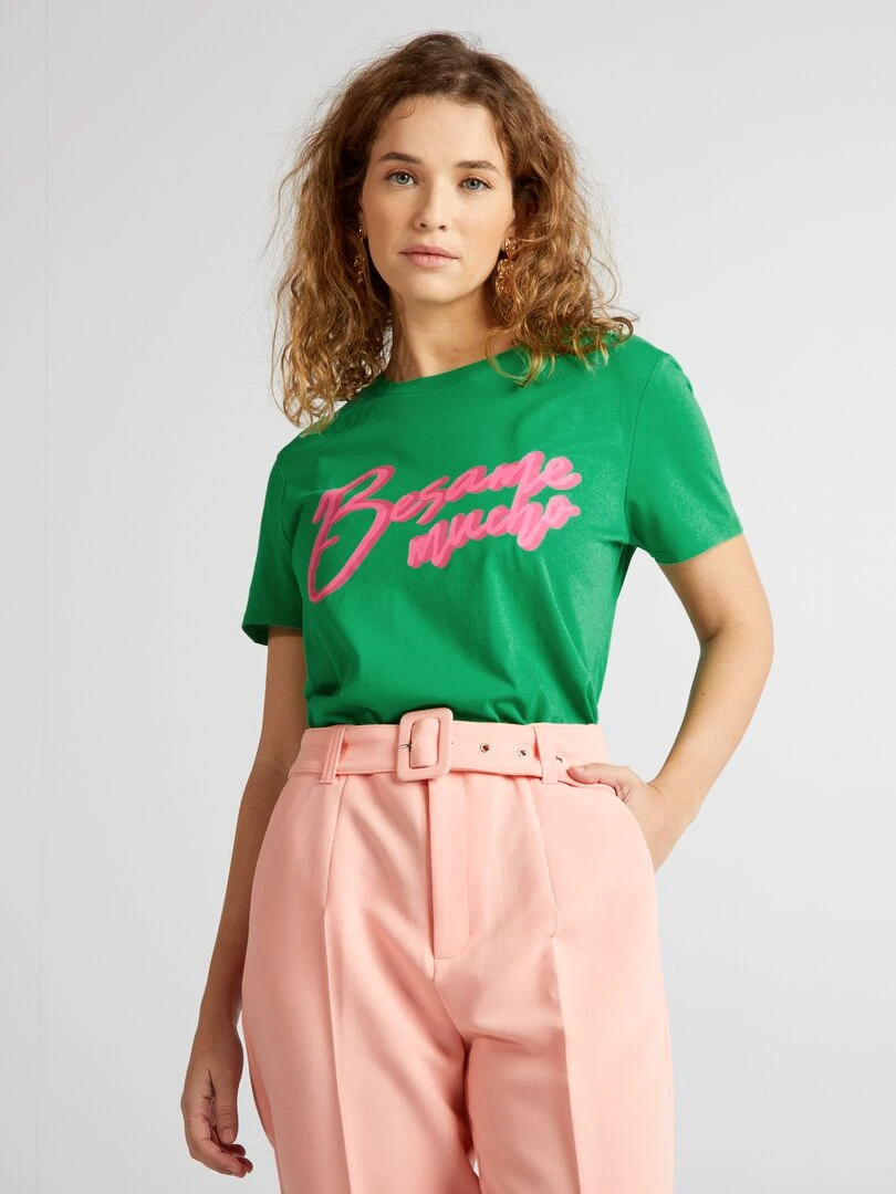 T shirt en jersey imprimé   Vert