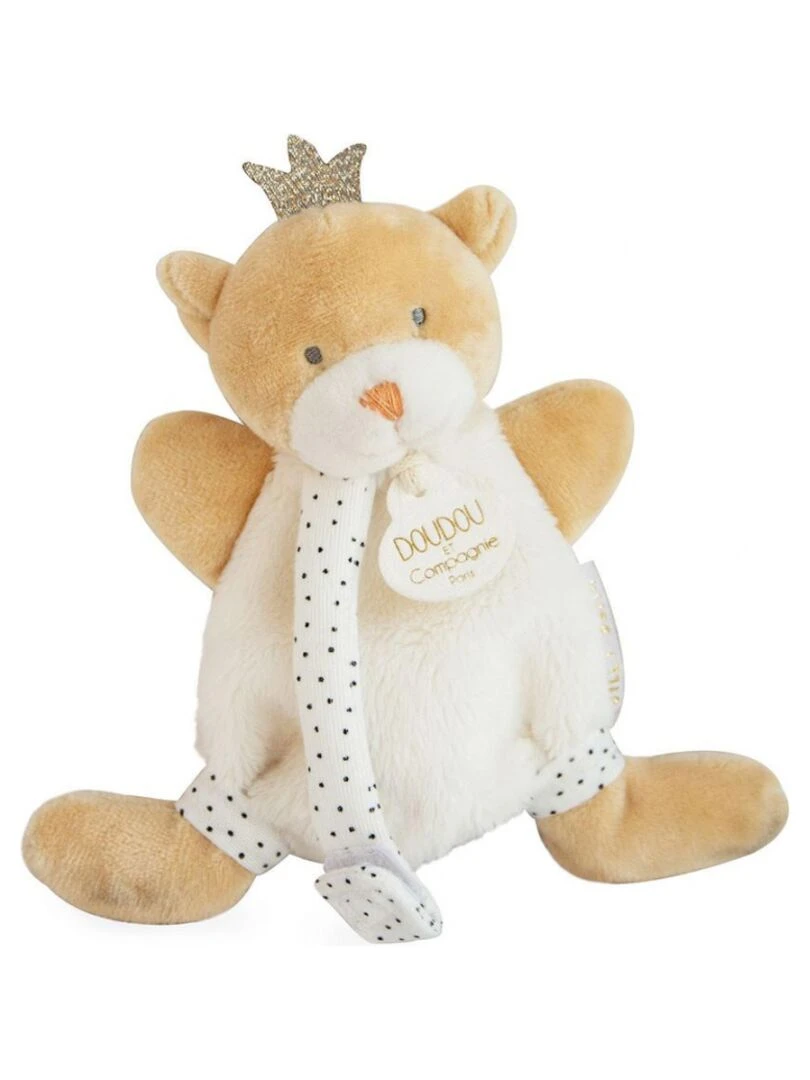 Coffret doudou attache sucette Ours petit roi Poudre de Perlidoudou Ecru