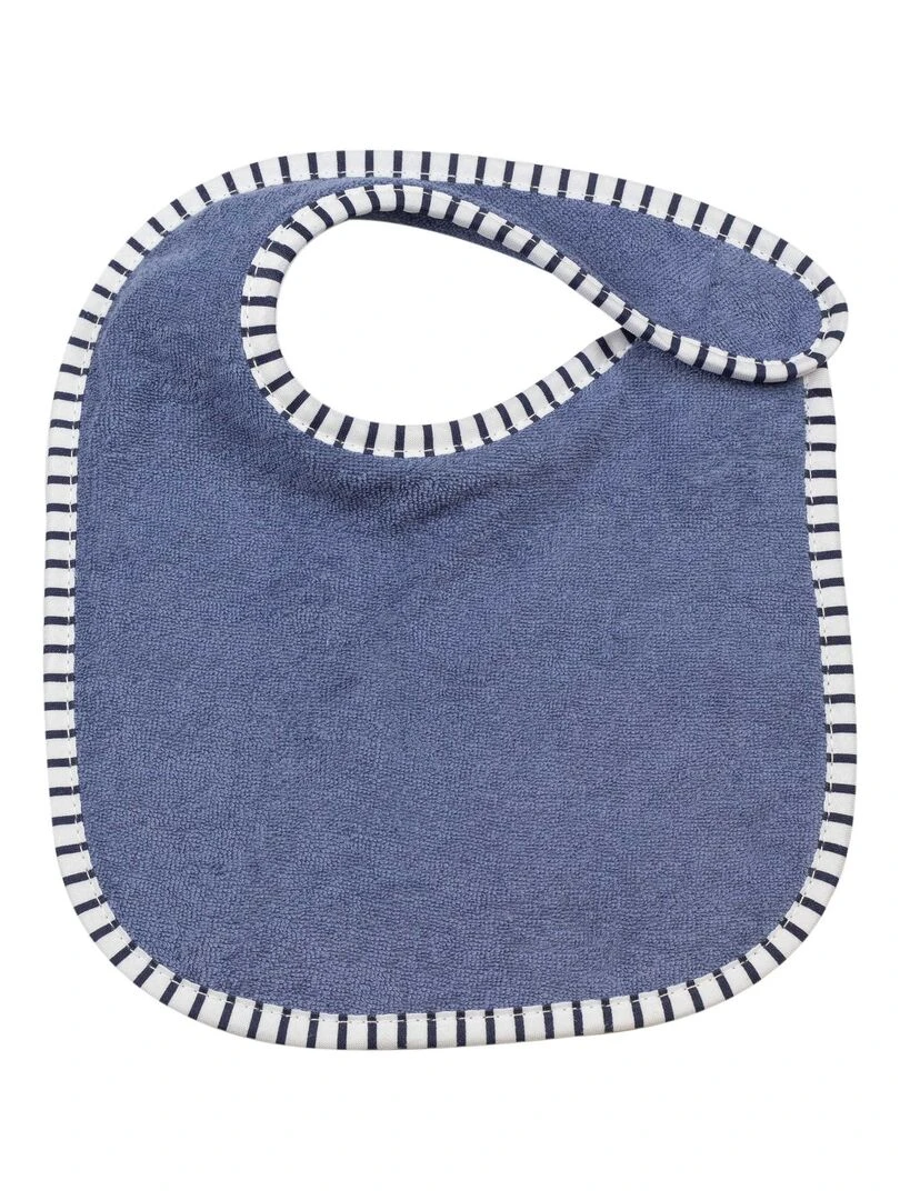 Lot de 7 bavoirs de naissance à velcro bleu marine Bleu