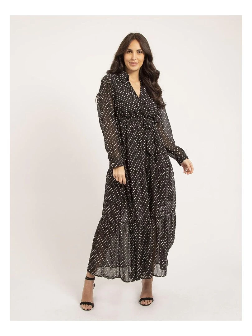 Robe longue motifs IDYANA Noir