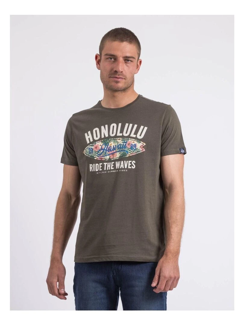 T shirt col rond NIROULIO Kaki