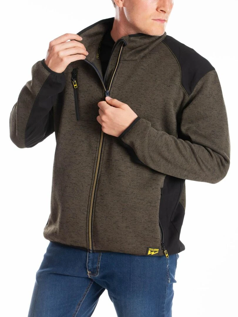 Sweat zippé à col montant normé RICHIE 'Rica Lewis' Kaki