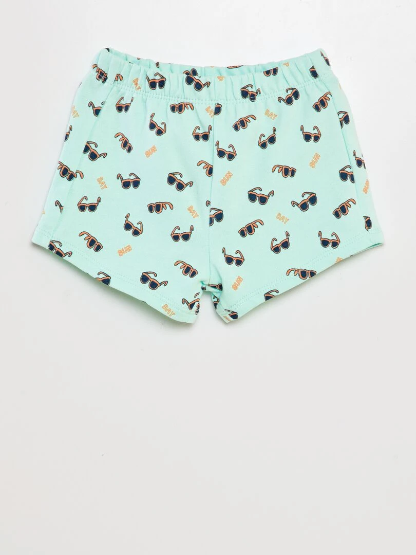 Ensemble T shirt + short en coton   2 pièces   ORANGE