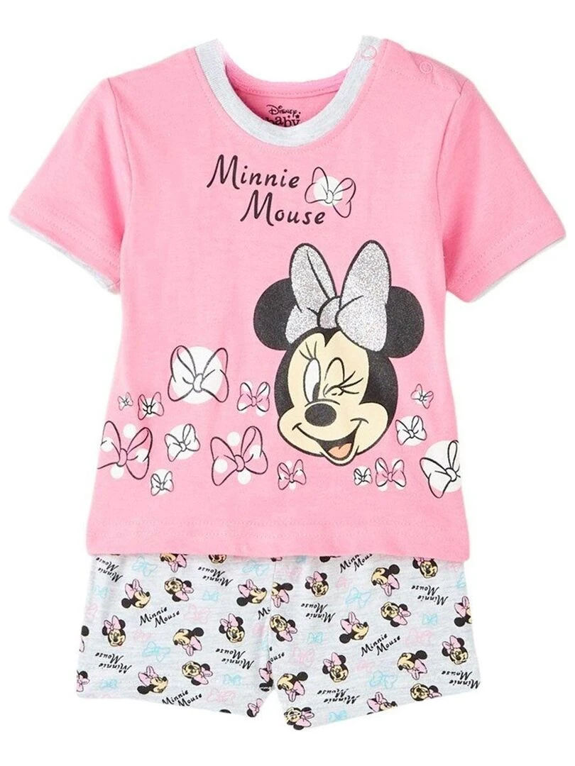 Disney Ensemble T shirt short bébé fille Imprimé Minnie Rose