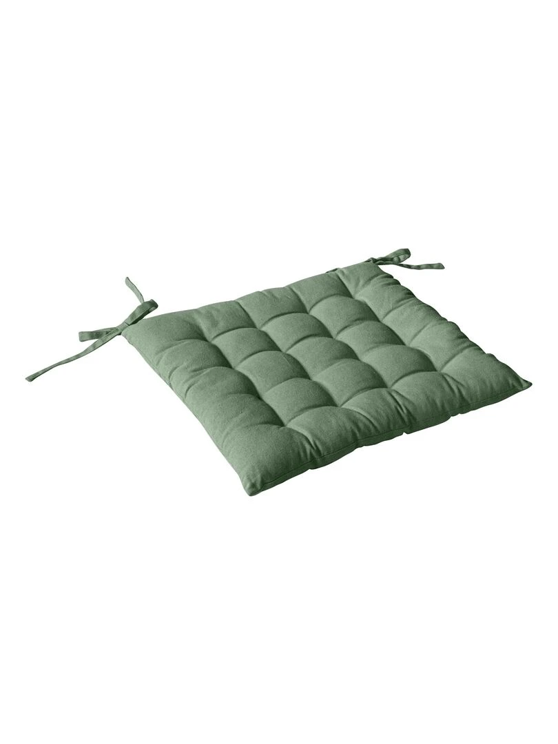 Galette de chaise unie et piquée Vert