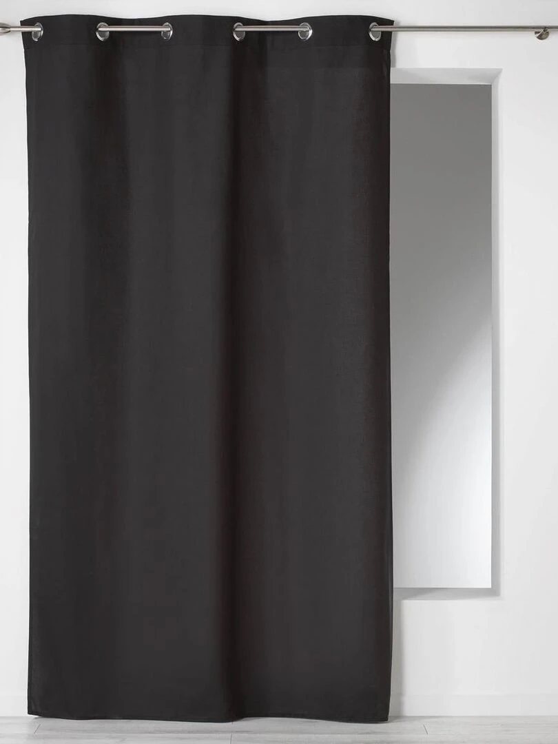 Rideau à œillets 100 % coton Panama Noir