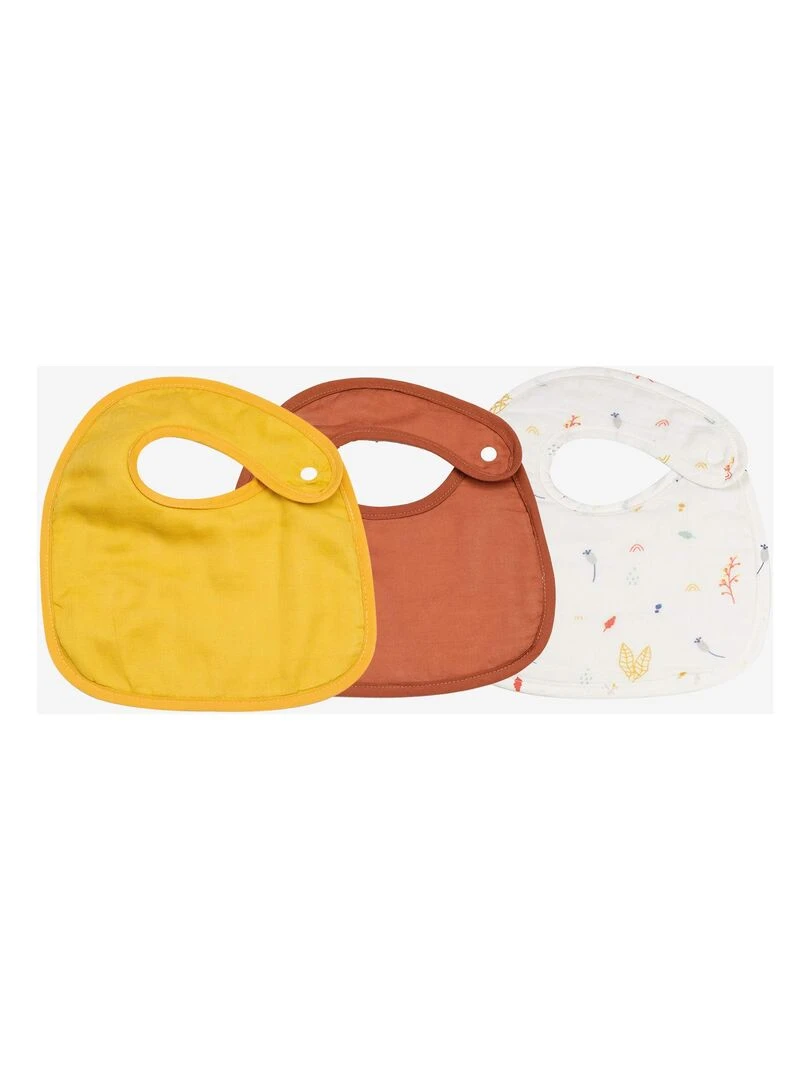 Lot de 3 bavoirs naissance bébé Kinousses Multicolore