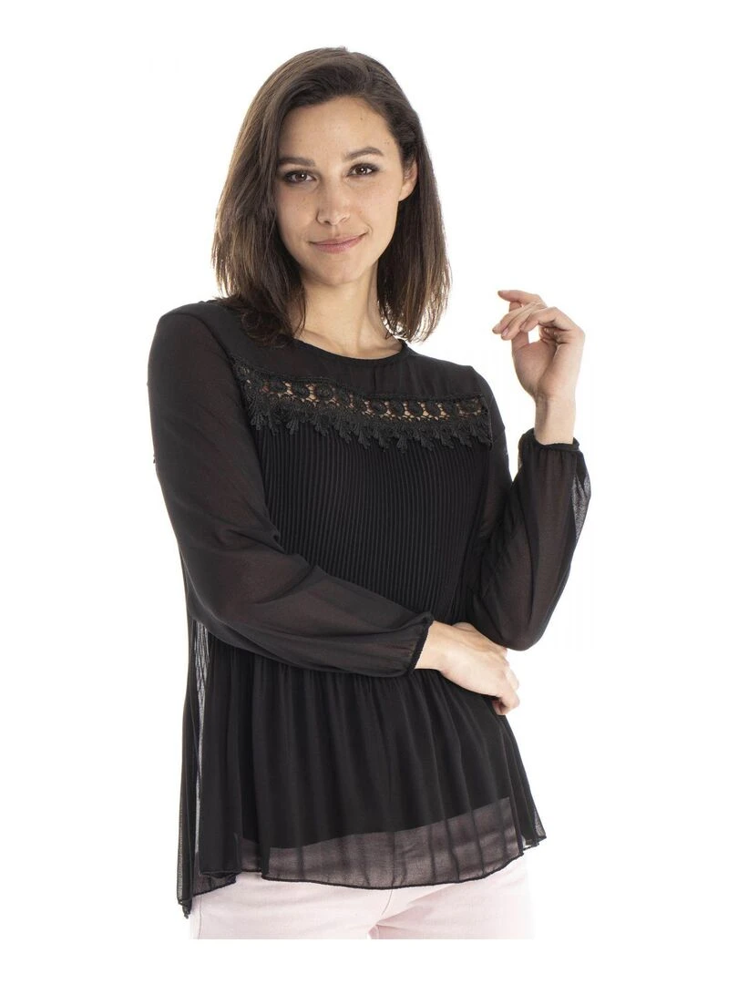 Chemisier rond CHEAN   Gérard Pasquier   Noir Noir