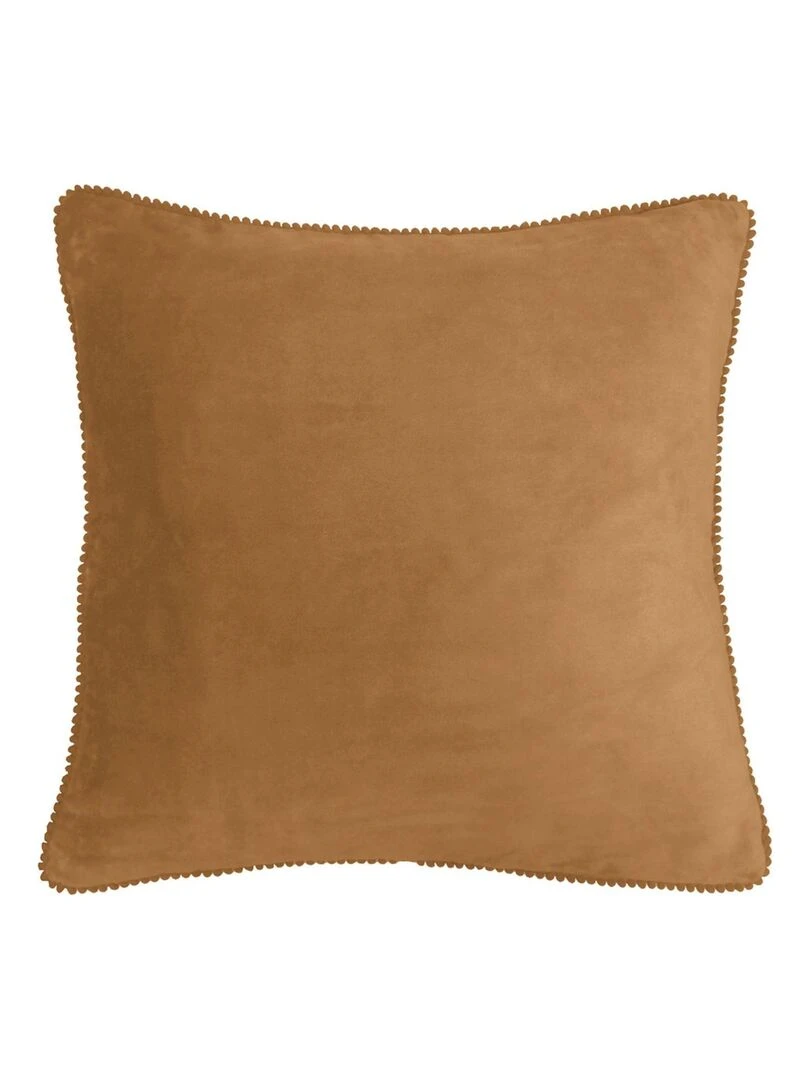Coussin en velours avec contour perlé 'Deko&co'   Orange