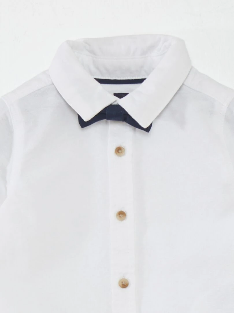 Chemise blanche + nœud papillon   2 pièces   blanc