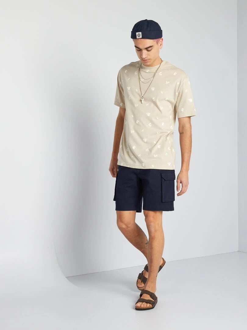 Short chino avec poches sur les côtés   Bleu marine