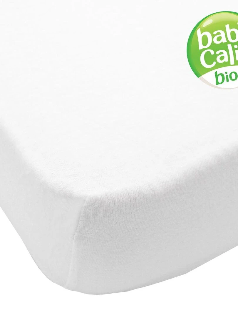 Drap housse 70x140x17 cm bio Blanc Blanc