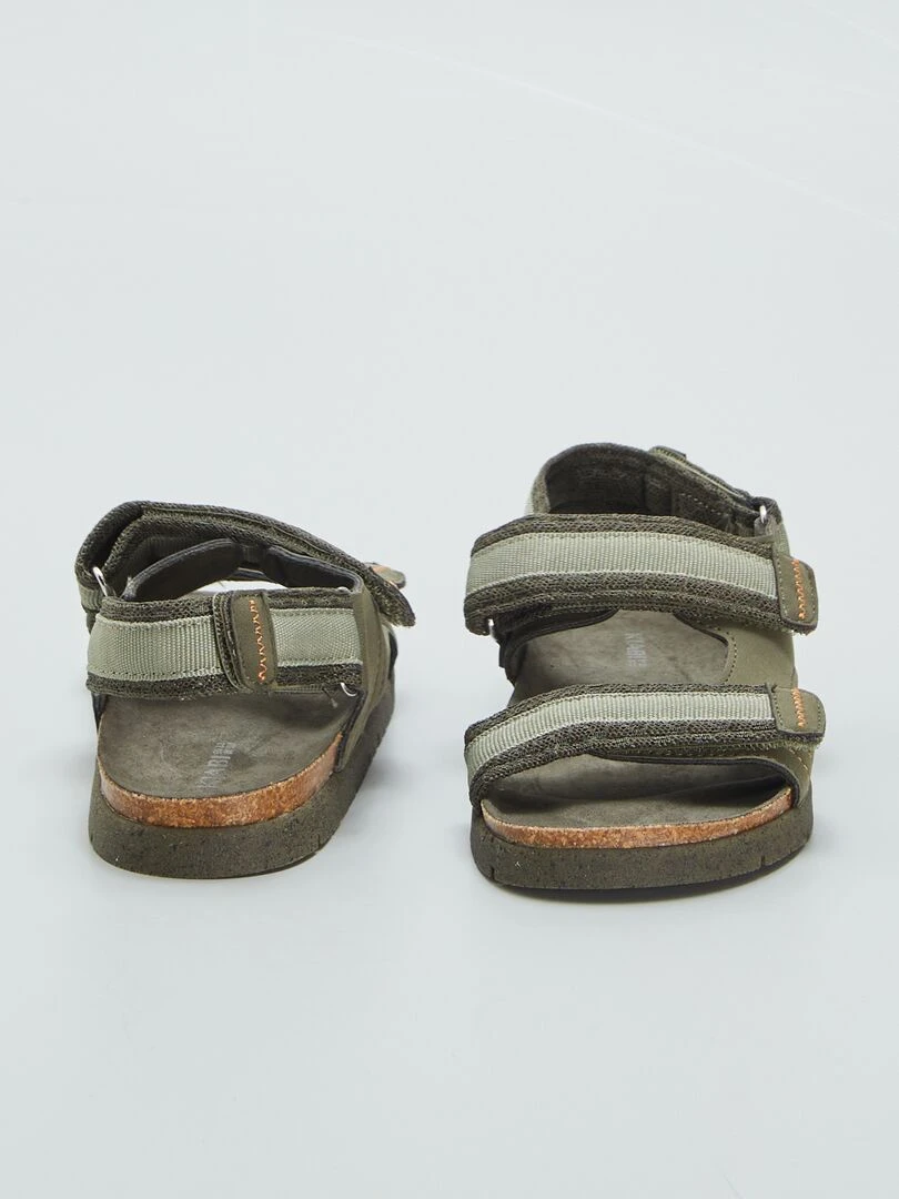 Sandales de randonnée à scratchs   Kaki