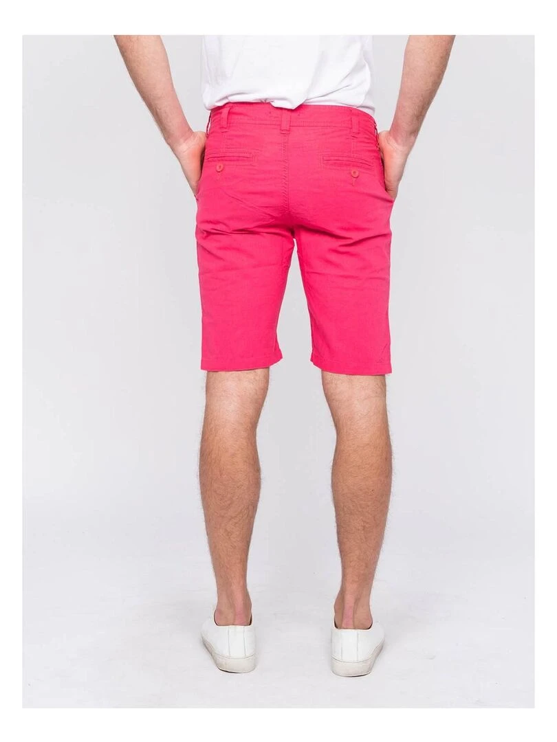 Bermuda chino lin BAGOLIN Rose framboise