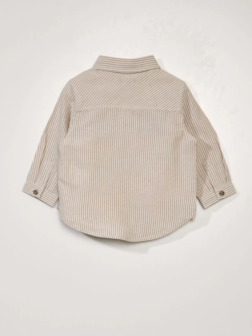 Chemise à rayures Beige/blanc